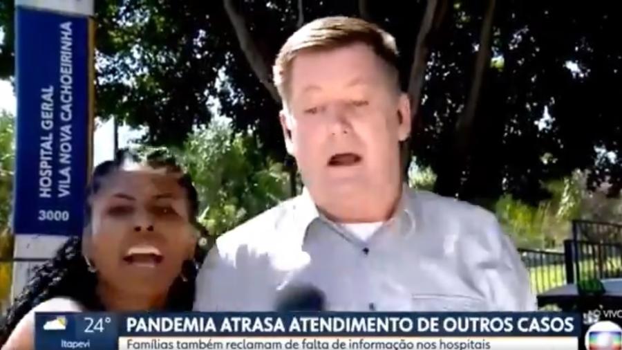 VÍDEO: Mulher rouba microfone de repórter da Globo e ataca emissora ao vivo