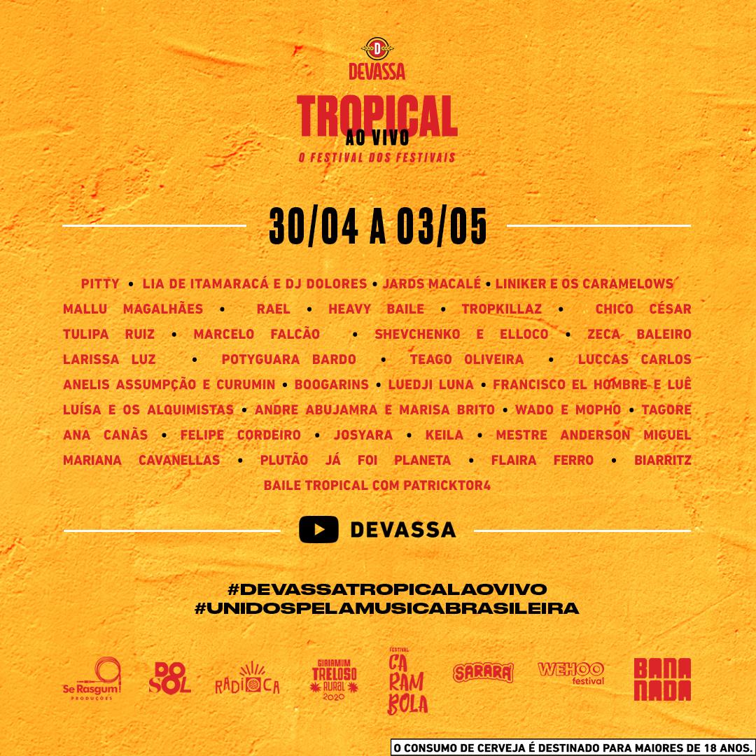 ‘Devassa Tropical ao Vivo’ reúne principais festivais de música; RN incluso