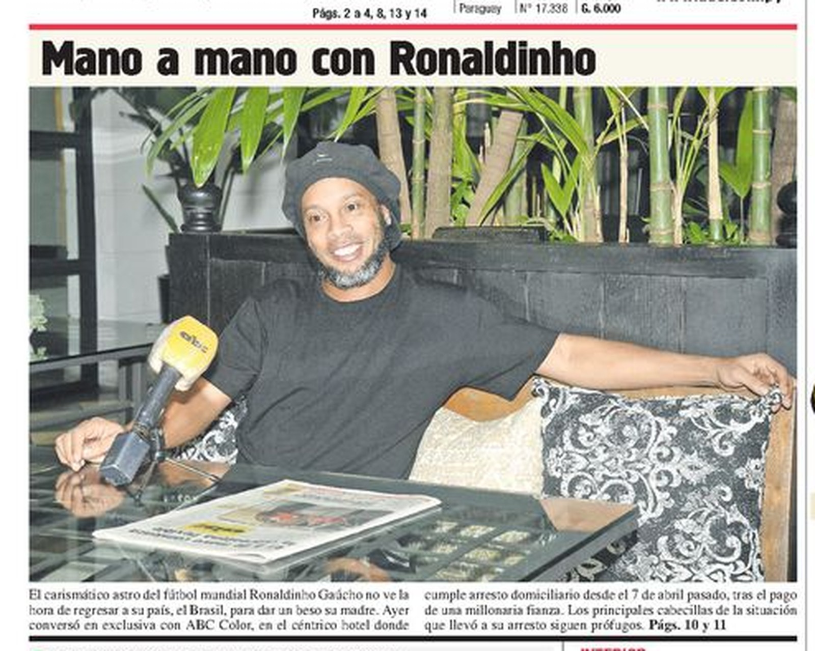 Ronaldinho rompe silêncio no Paraguai e dá primeira entrevista depois de prisão