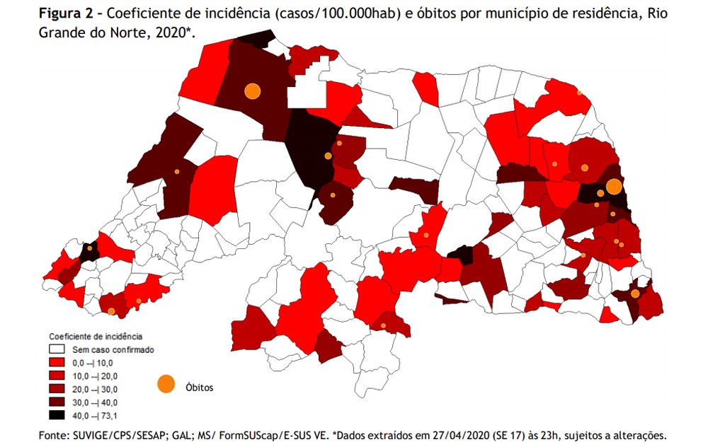 Coronavírus: 59 cidades do RN têm casos confirmados; confira a lista