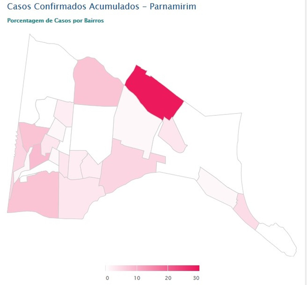 Bairro de Parnamirim concentra 29% dos casos de coronavírus na cidade; confira