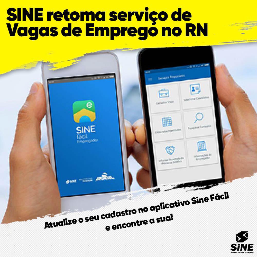 Sine volta a oferecer vagas de empregos no Rio Grande do Norte