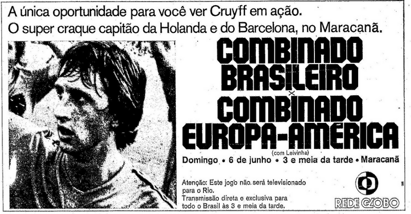 A exibição de Cruyff no Brasil em 1976