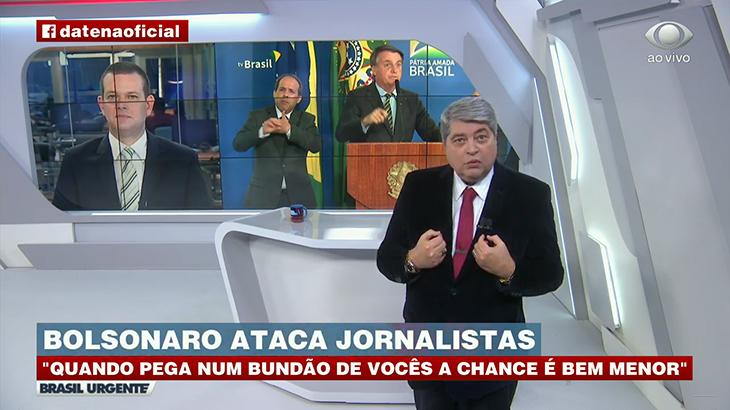 Apresentador da Band se revolta contra Bolsonaro ao vivo: "Bundão é o senhor"