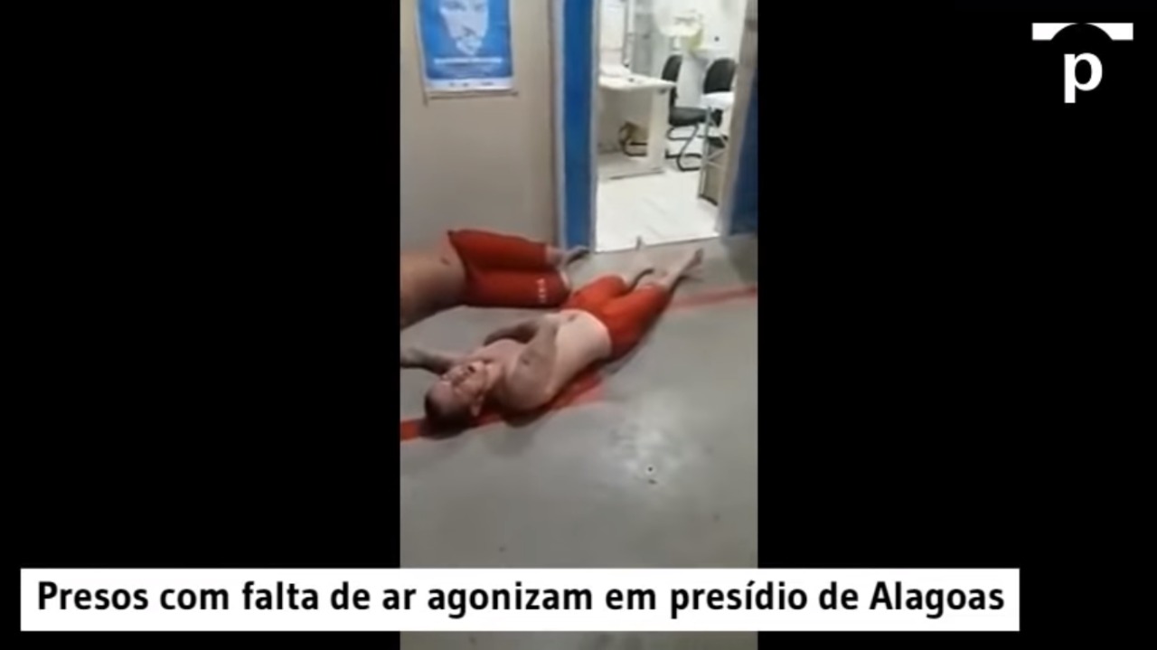 VÍDEO: Presos agonizam no chão, com falta de ar, em presídio de AL