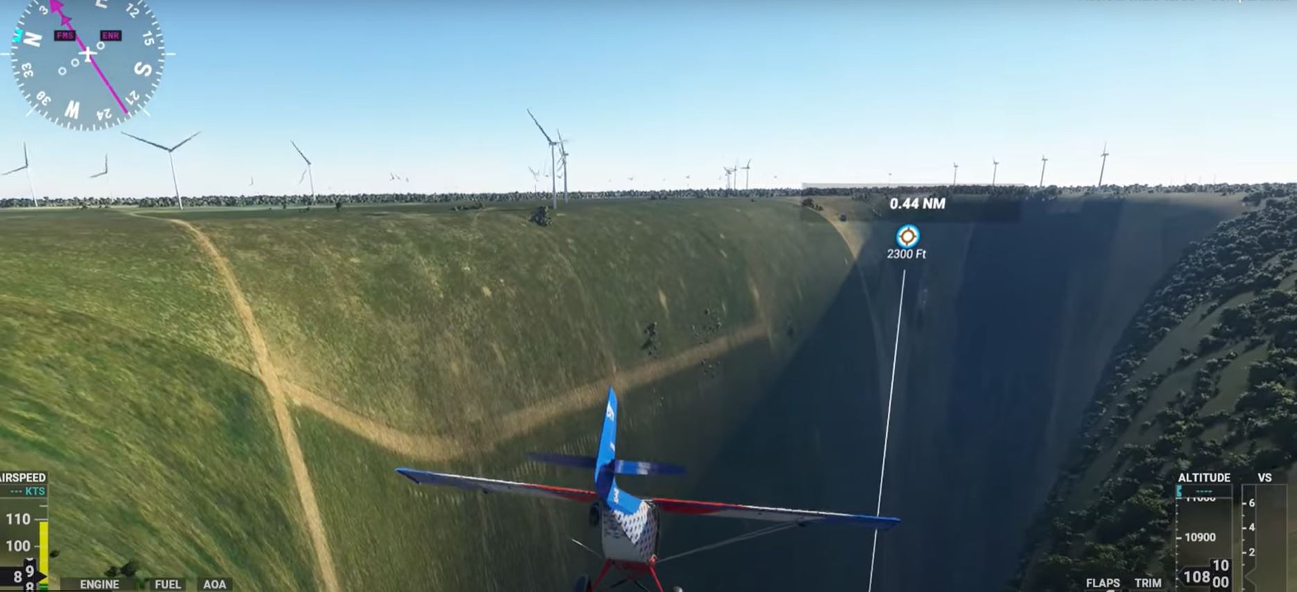 Simulador de voo da Microsoft tem aeroporto dentro de abismo no RN; entenda
