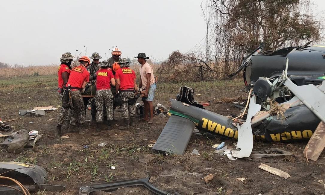 Helicóptero que atuava no combate a queimadas cai no Mato Grosso