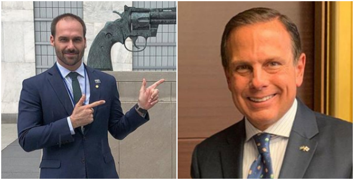 Eduardo Bolsonaro rebate ataque de Doria: “Única bananinha famosa é a sua”
