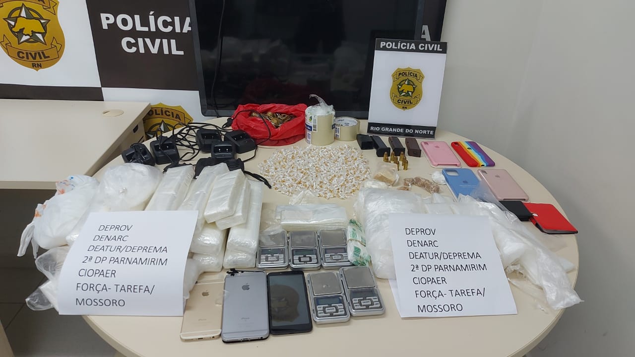 Polícia apreende material utilizado no tráfico de drogas em Natal