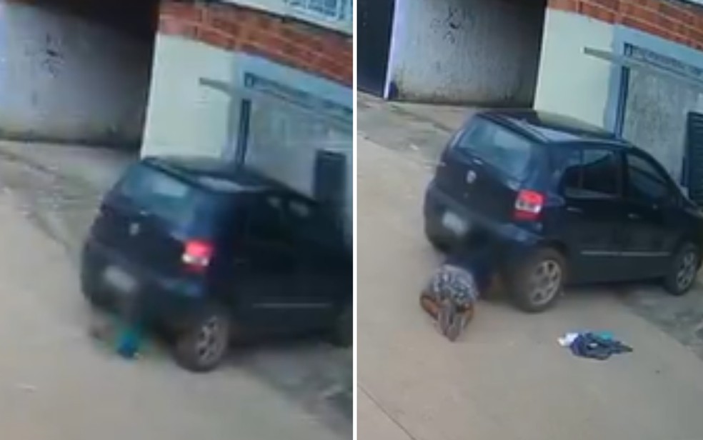 VÍDEO: Pai atropela filho ao sair da garagem de casa; criança teve apenas ferimentos leves