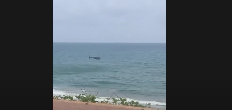 VÍDEO: Resgate com helicóptero no mar da Via Costeira