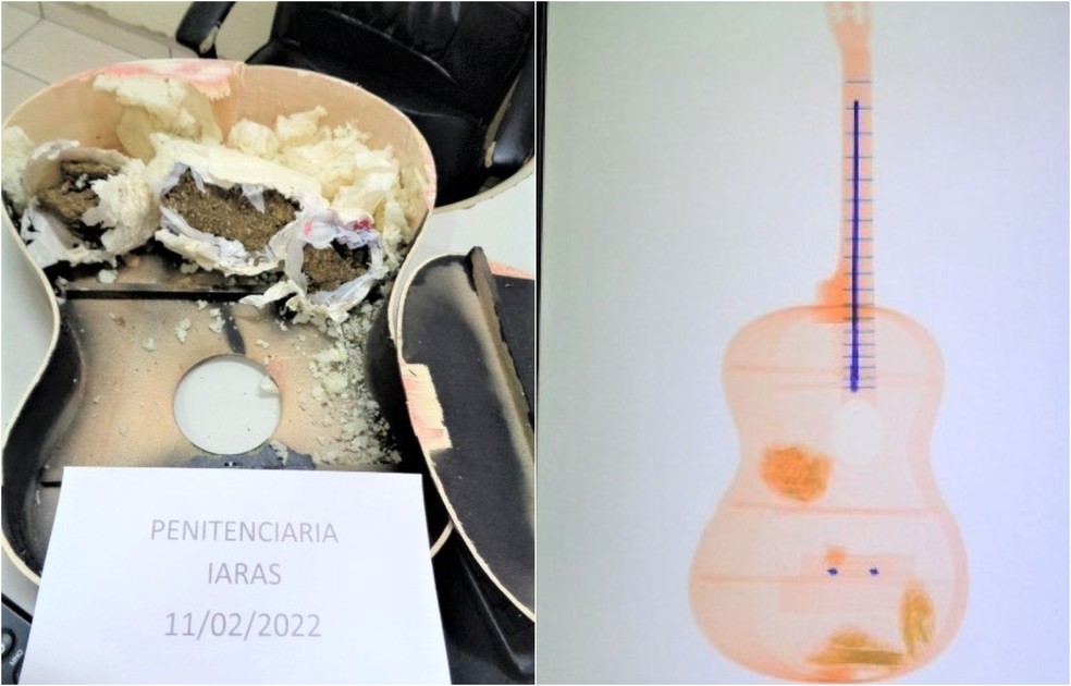 Mãe de detento envia violão 'recheado' com droga para o filho na penitenciária