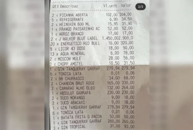Homem finge mal-estar para não pagar conta de R$ 6 mil em bar mas acaba preso