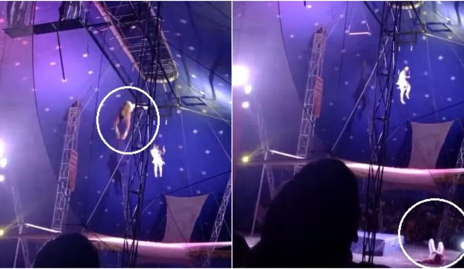 VÍDEO: Trapezista despenca e se choca contra o solo durante exibição em estreia de circo