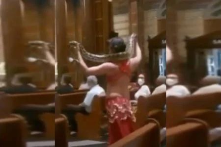 VÍDEO: Encenação Paixão de Cristo com ‘dança sensual’ e cobra causa espanto em fiéis e gera polêmica em BH