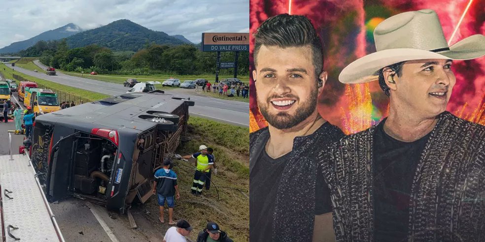 Dupla sertaneja e equipe sofrem grave acidente de ônibus; cinco mortes já foram confirmadas