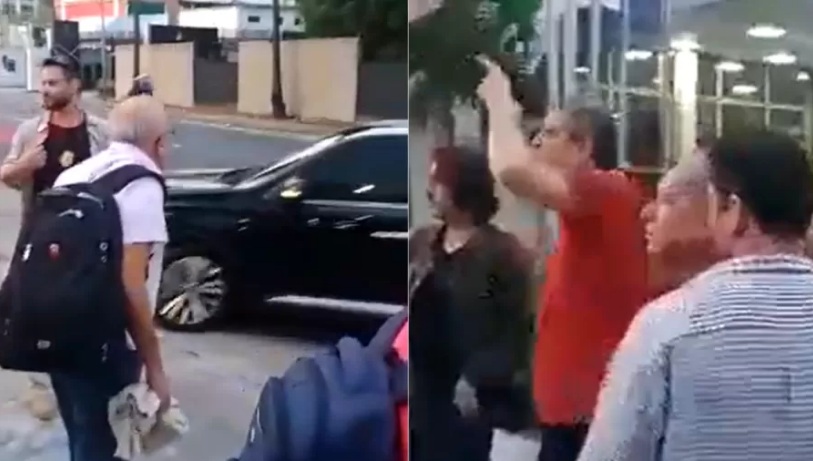 VÍDEO: Assessor de Lula e deputado xingam e expulsam idoso que gritava 'ladrão'
