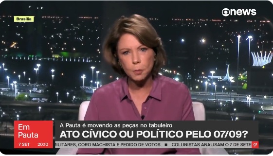 VÍDEO: Comentarista consagrada da GloboNews se revolta ao vivo com multidão pró-Bolsonaro: "Dia para chorar"
