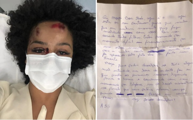 Mulher pula de carro em movimento por achar que seria estuprada por motorista de app e recebe carta dele no...