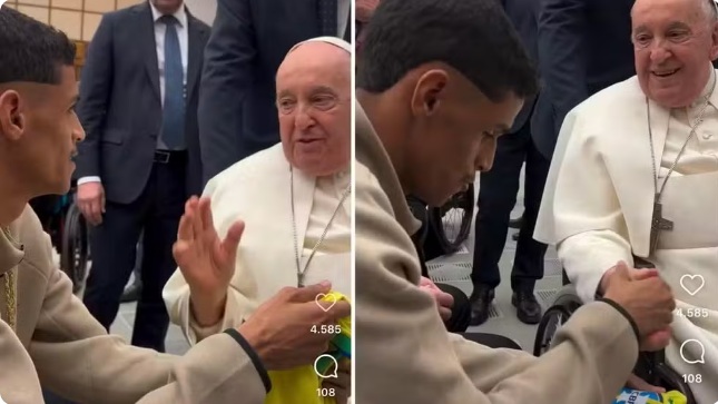 VÍDEO: Luva de Pedreiro conhece o Papa e faz pergunta inusitada; ASSISTA